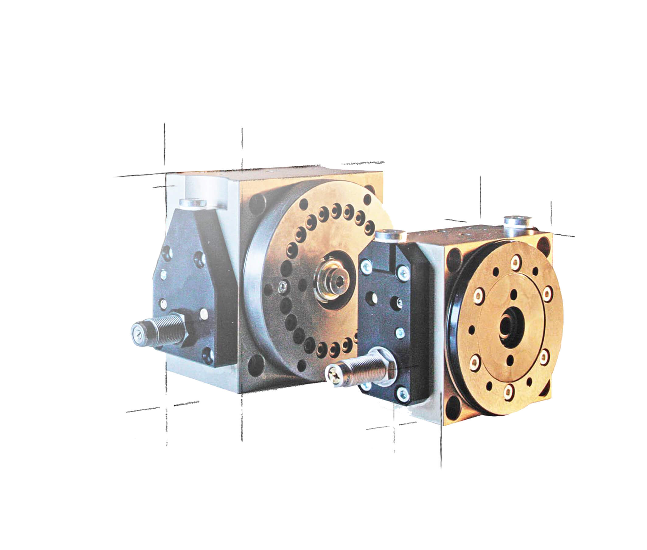 Rundschalttisch RSE-4 (hinten) und RSE-3