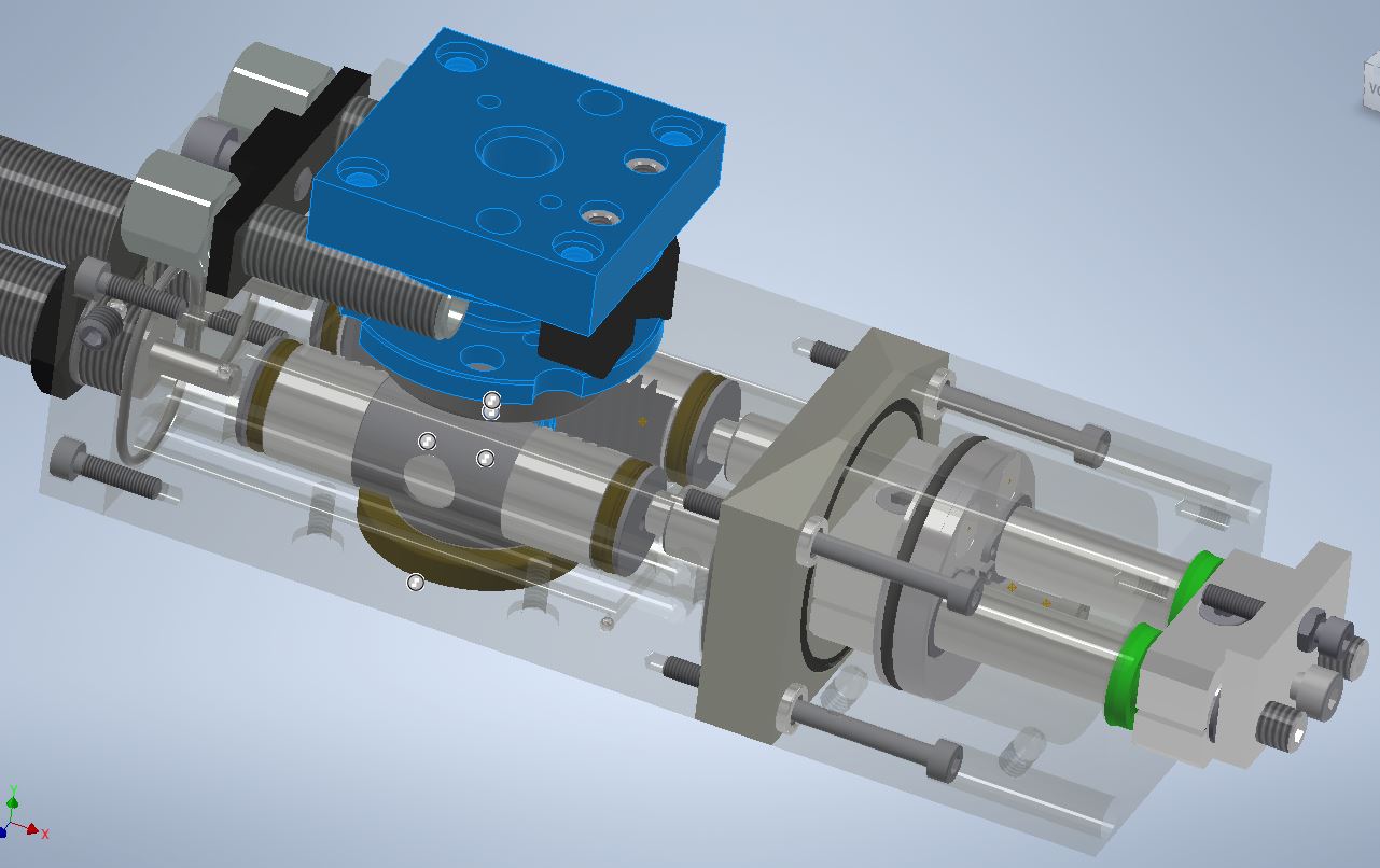 3D-Ansicht Schwenkantrieb SE-4 mit angedocktem Zusatzmodul "Zwischenposition"