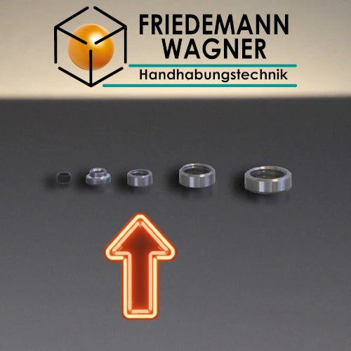 Sammelbild alle Zentrierringe - Pfeil zeigt auf ZR-4 d7x3