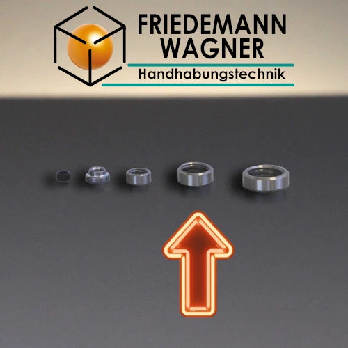 Sammelbild alle Zentrierringe - Pfeil zeigt auf ZR-6 d10x4