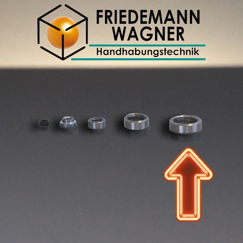 Sammelbild alle Zentrierringe - Pfeil zeigt auf ZR-9 d13x4