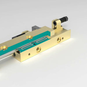 3D-Darstellung pneumatischer Minischlitten LSM-3 mit 2 Fuehrungswagen (Kugelumlauffuehrungen)