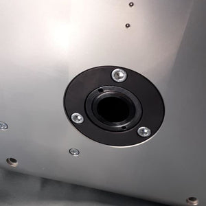 Unterseite Rundschalttisch RSE-6 mit fixierter Einschraub-Saeule